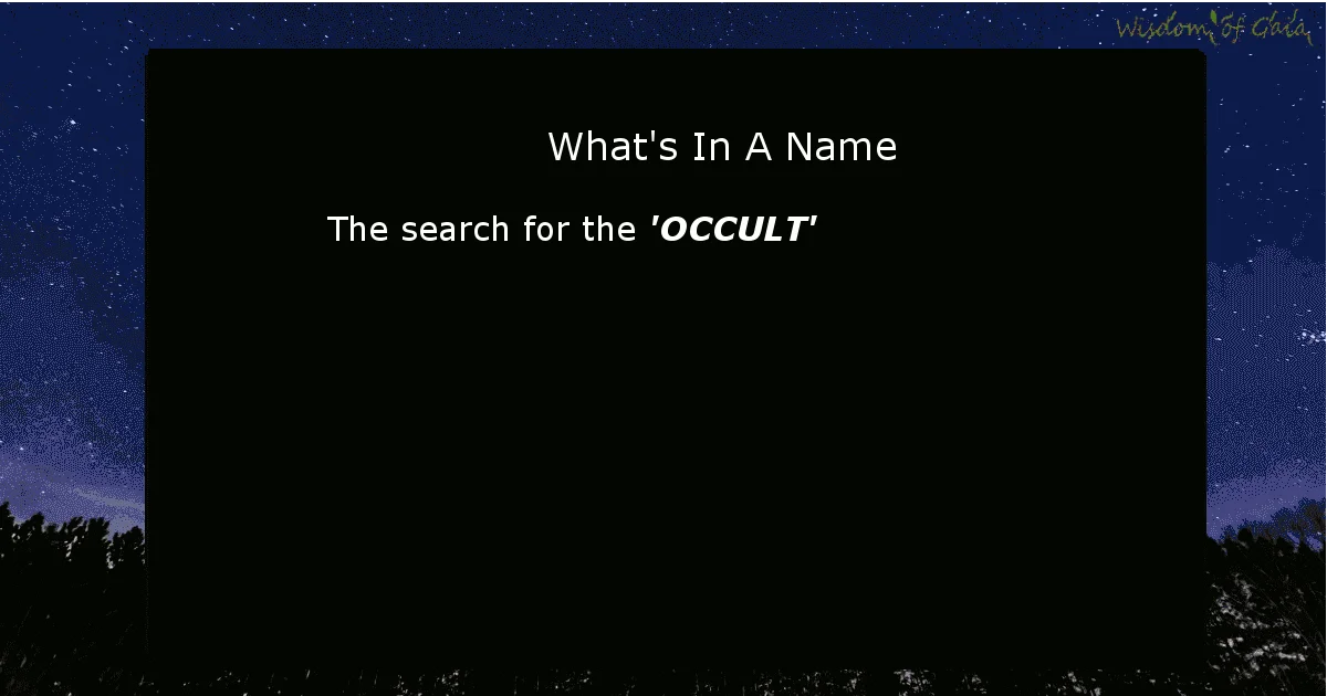 What's In A Name